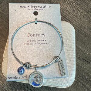 Belk Silverworks Life’s Moments “Journey” Expandable Bangle Bracelet